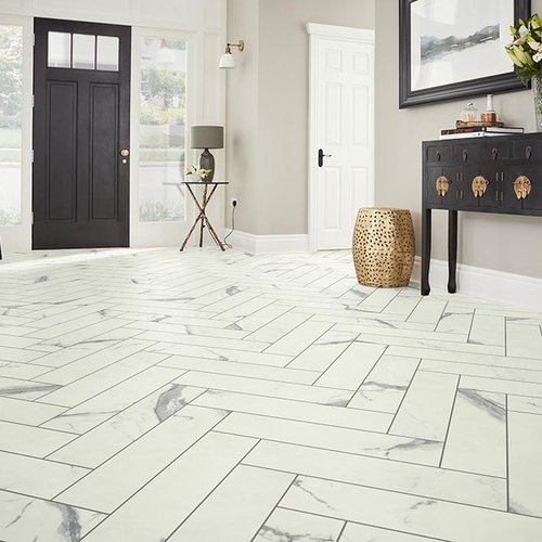 Entry Foyer Luxury Vinyl Tile Herringbone LVT -  Crown Carpet Colortile in Sun City West, AZ